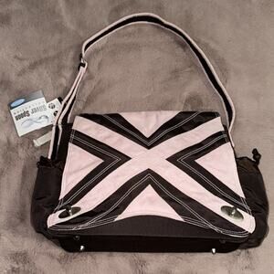 NWT Kalencom Silver Spoon Hannah's Messenger Diaper Bag Pink and Brown